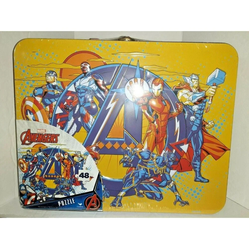New Marvel Avengers Collector's‎ Tin Lunch Box Puzzle 48 Piece Kids Gift Toy